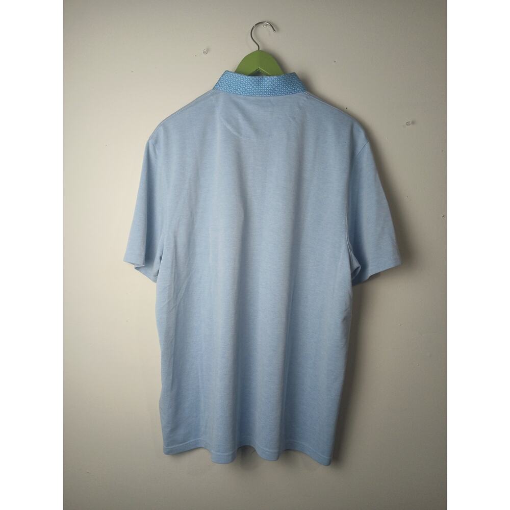 Ted Baker London Blue Polo Shirt Collar Preppy Career Short Sleeve Men's Size 7 - Picture 6 of 6